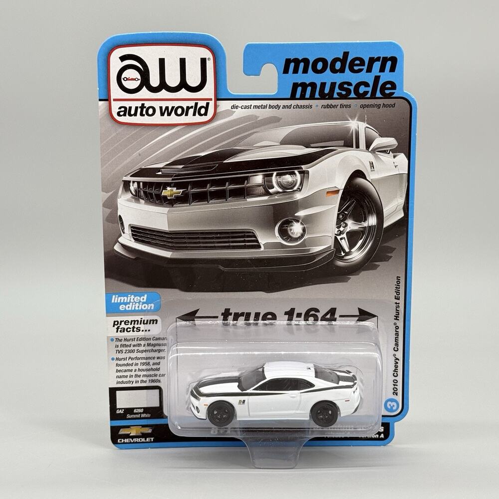 Auto World Modern Muscle 2010 Chevy Camaro Hurst Edition Summit White 1/64